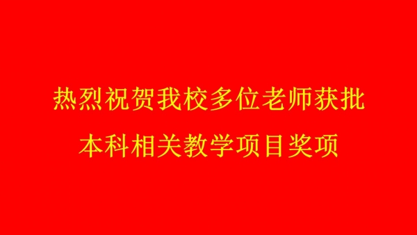 热烈祝贺我校多位老师获批本科相关教学项目奖项